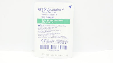 BD 367344 Vacutainer Push Button Blood Collection Set 21G x 3/4inch x 12inch (x)